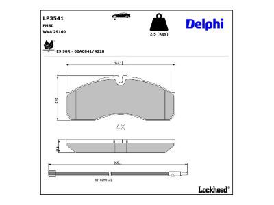 DELPHI LP3541 - Brake Pad Set, disc brake