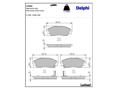 DELPHI LP605 Brake Pad Set, disc brake