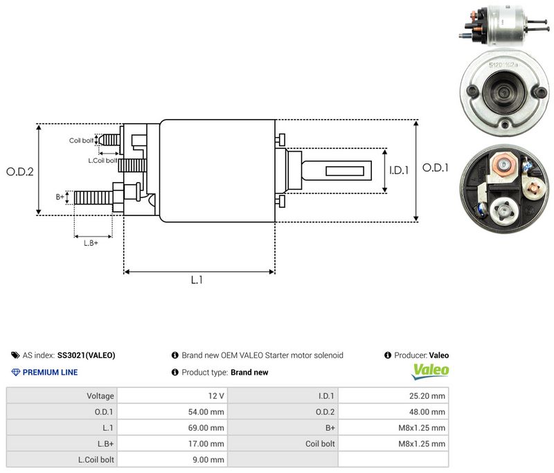 AS-PL SS3021(VALEO) Solenoid Switch, starter