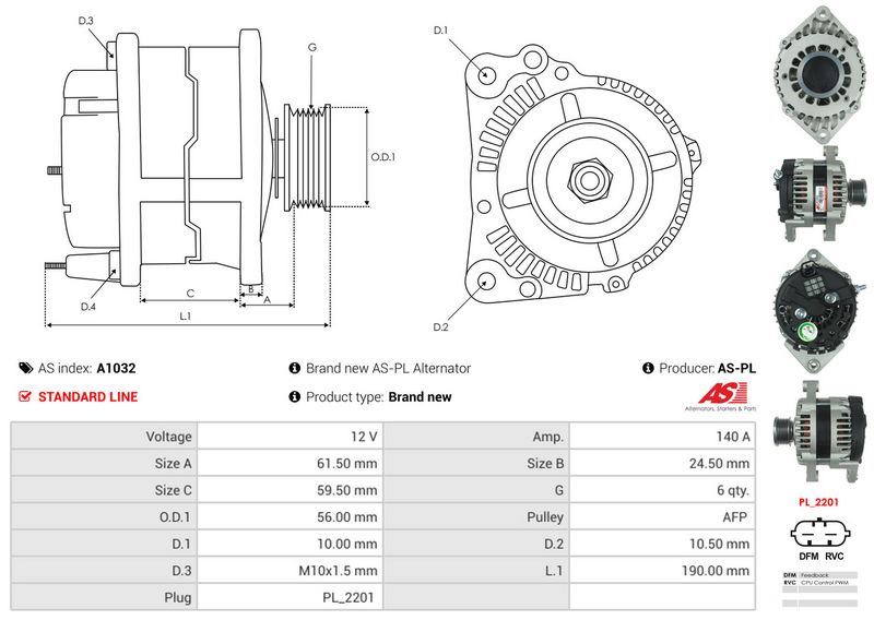 AS-PL A1032 Alternator