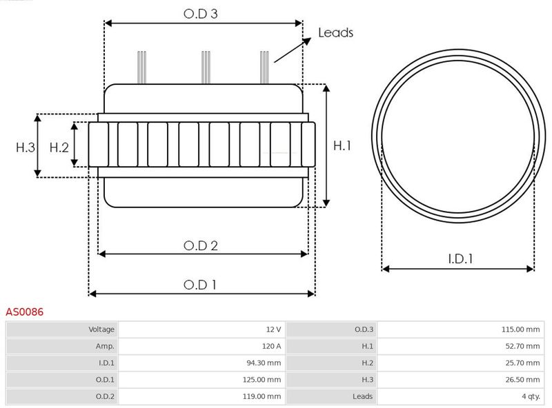 Опорна рама, генератор, Auto Starter AS0086