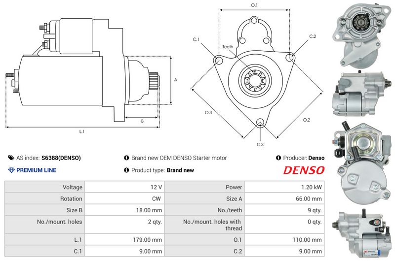 AS-PL S6388(DENSO) Starter