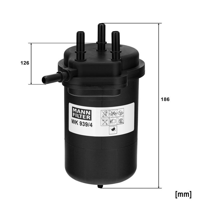 Kütusefilter, MANN-FILTER WK 939, 4