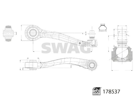 Важіль підвіски, підвіска коліс, Swag 33104577