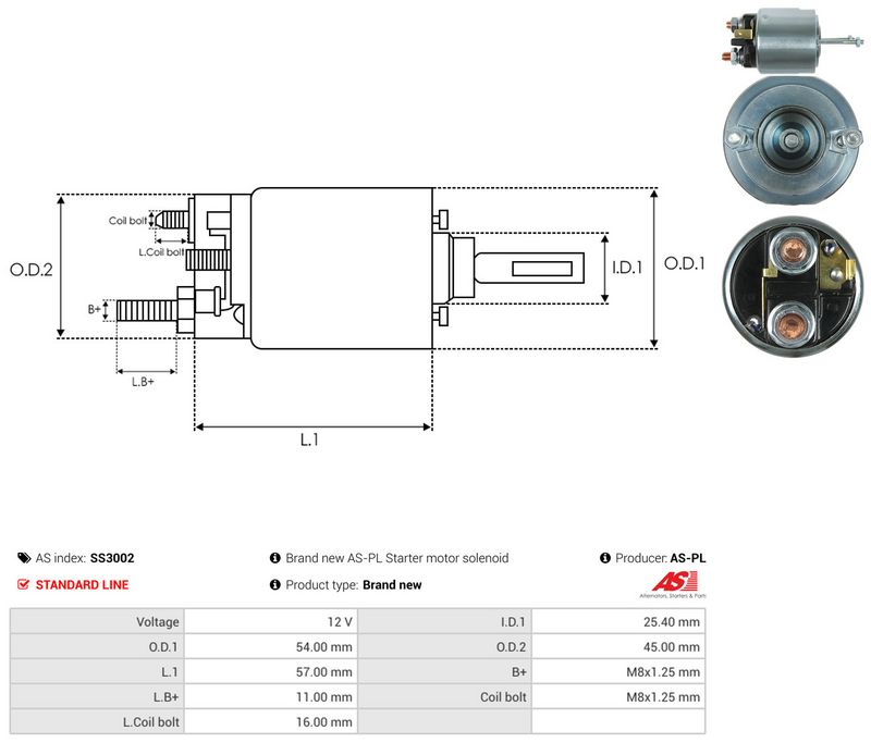 Magnetlülitus, starter, AS-PL SS3002