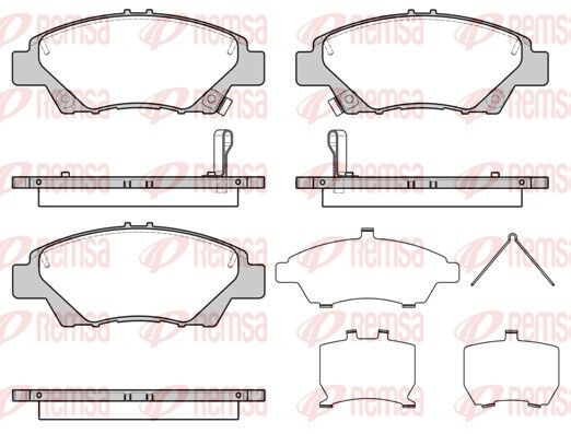 Комплект гальмівних накладок, дискове гальмо, Remsa 1358.42