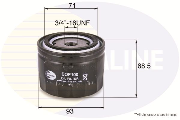 EOF100 Comline - Фільтр оливи ( аналогWL7168/OC384 )