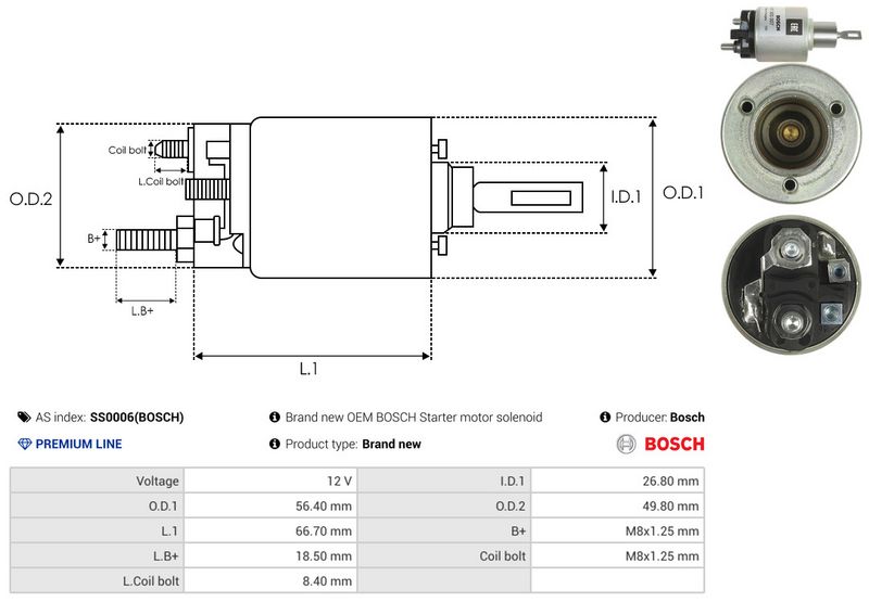 AS-PL SS0006(BOSCH) Solenoid Switch, starter