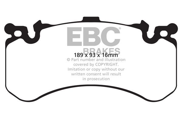 Комплект гальмівних накладок, дискове гальмо, Ebc Brakes DP42158R