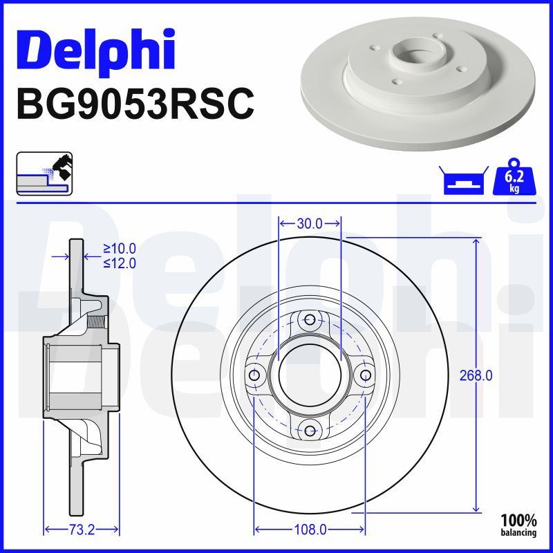 DELPHI BG9053RSC Brake Disc