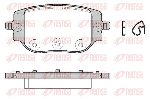 Комплект гальмівних накладок, дискове гальмо, Remsa 1965.00