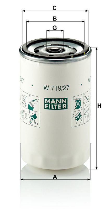 Õlifilter, MANN-FILTER W 719, 27