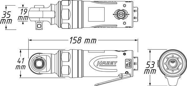 Гвинтокрут з тріскачкою (стиснене повітря), Hazet 9021SR-1