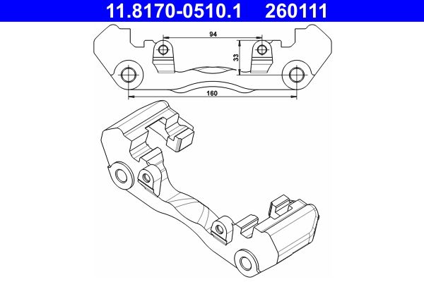 ATE Houder, remklauw 11.8170-0510.1