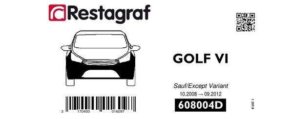 Kit de clip de fixation, carrosserie RESTAGRAF 608004D