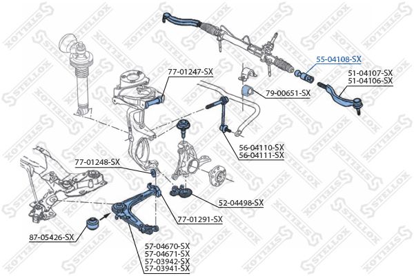 STELLOX 55-04108-SX Inner Tie Rod