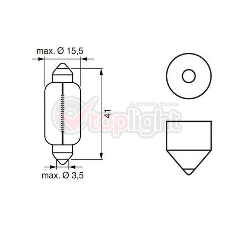 AE TOPLIGHT 39021 Bulb C10W 12V 10W