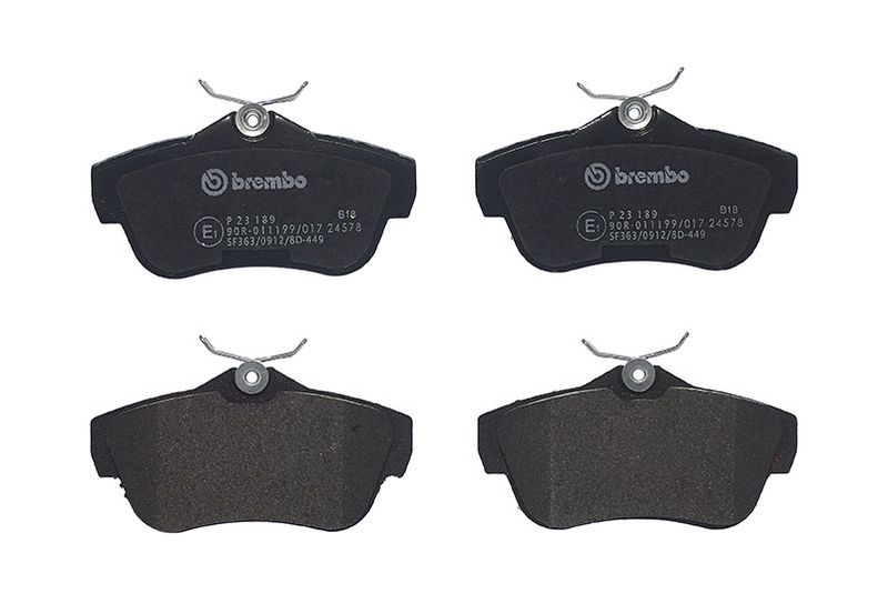 Piduriklotsi komplekt, ketaspidur, BREMBO P 23 189