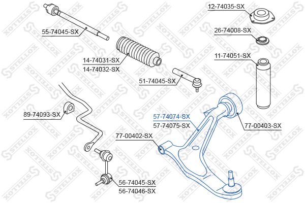 STELLOX 57-74074-SX Control/Trailing Arm, wheel suspension