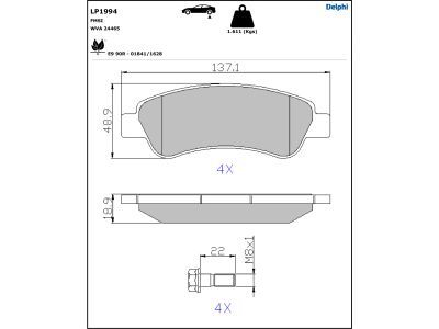 DELPHI LP1994 Brake Pad Set, disc brake