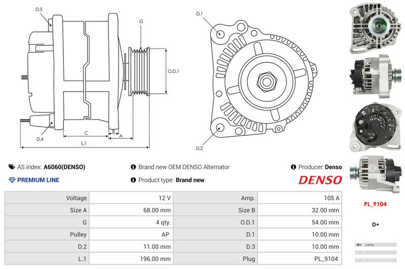 AS-PL A6060(DENSO) Alternator