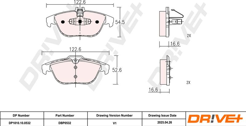 Set placute frana,frana disc DP1010.10.0532 Dr!ve+