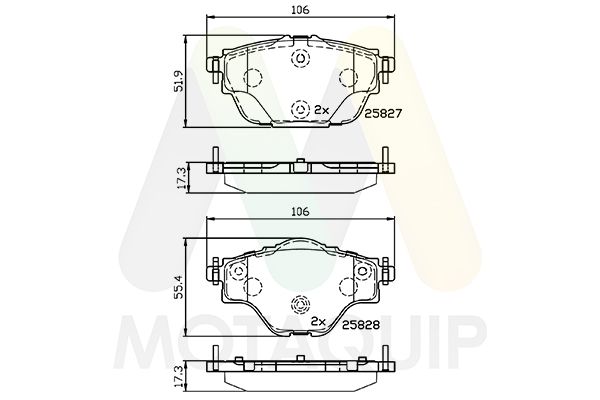 set placute frana,frana disc MOTAQUIP LVXL1761