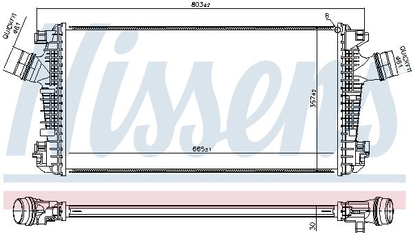 Охолоджувач наддувального повітря, Nissens 961543