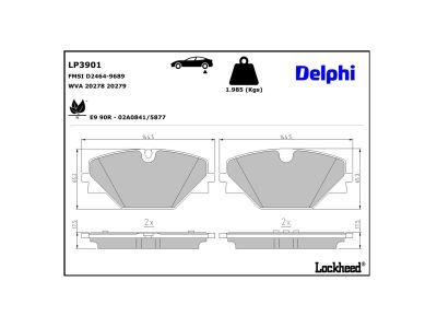DELPHI LP3901 Brake Pad Set, disc brake