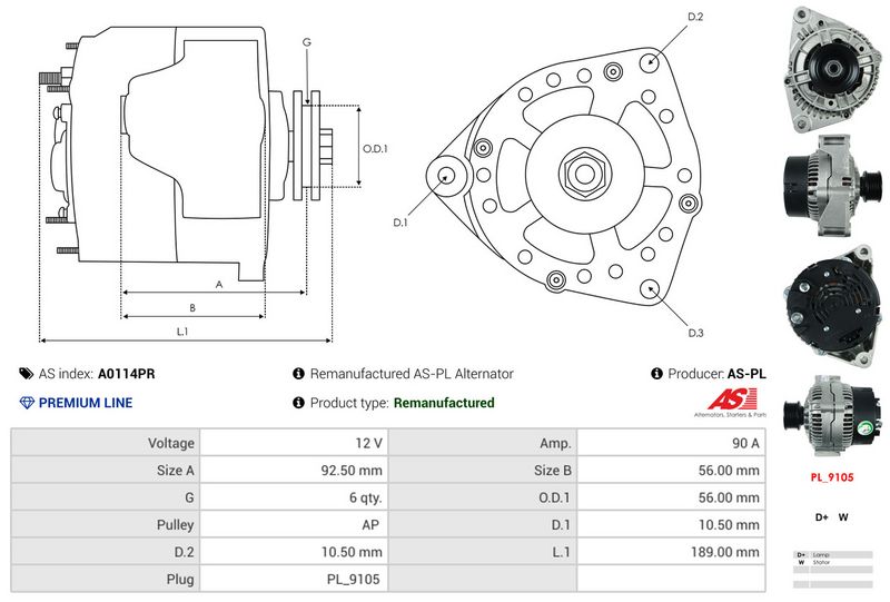 AS-PL A0114PR Alternator