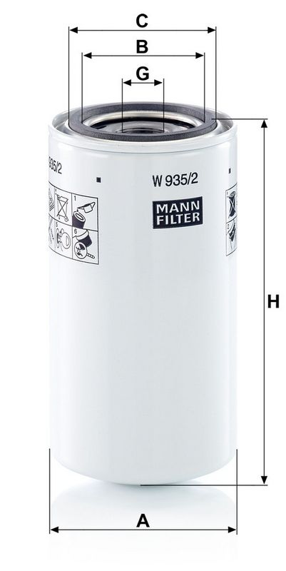 Filtru, sistem hidraulic primar W 935/2 MANN-FILTER
