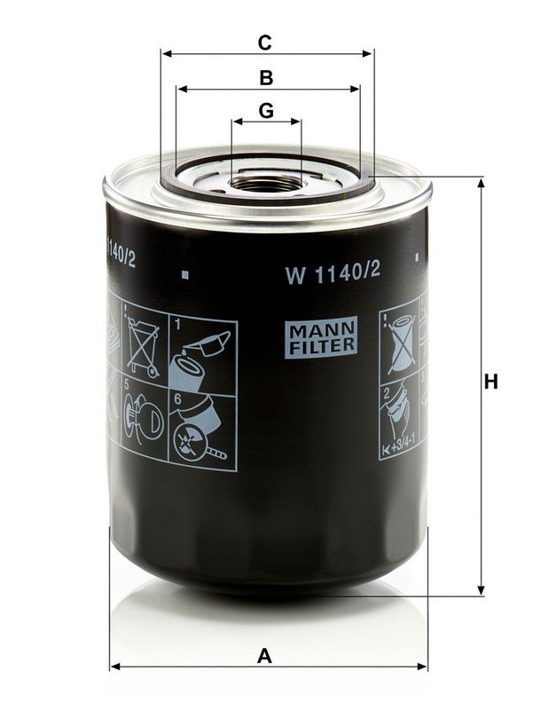 Õlifilter, MANN-FILTER W 1140, 2