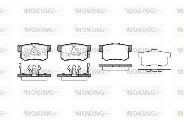 Комплект гальмівних накладок, дискове гальмо, Woking P2253.04