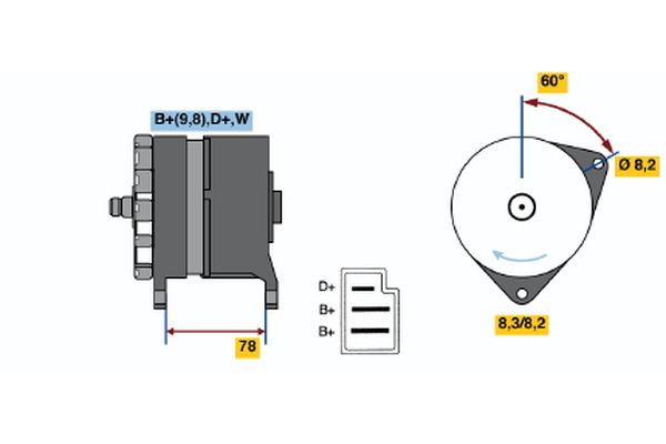 BOSCH Dynamo / Alternator 0 986 044 571