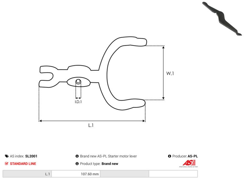 AS-PL SL2001 Starter Lever, carburettor
