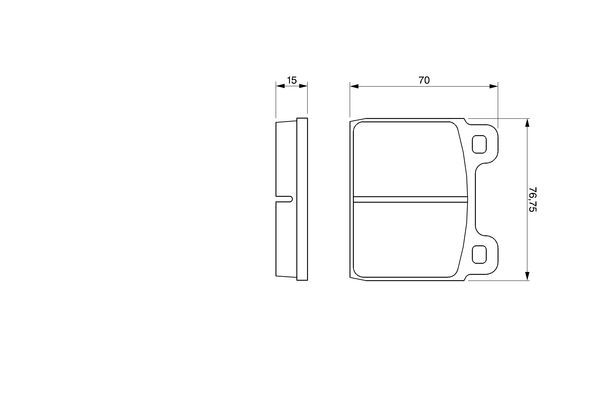 Комплект гальмівних накладок, дискове гальмо, Bosch 0986460113