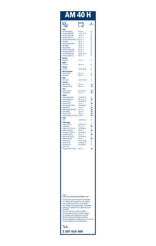 BOSCH 3 397 016 509 Wiper Blade