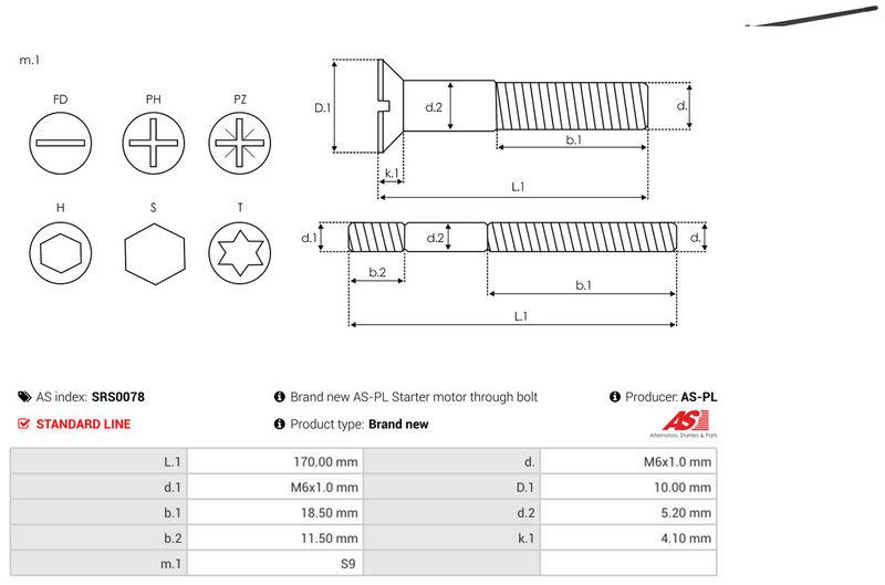 AS-PL SRS0078 Repair Set, alternator