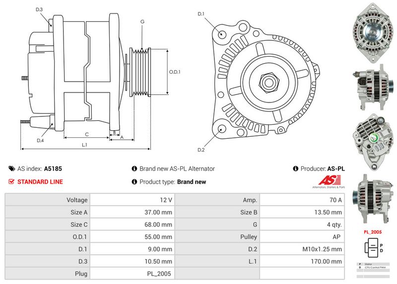 AS-PL A5185 Alternator