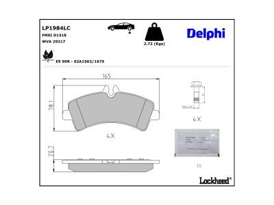 DELPHI LP1984LC - Stabdžių kaladėlių komplektas