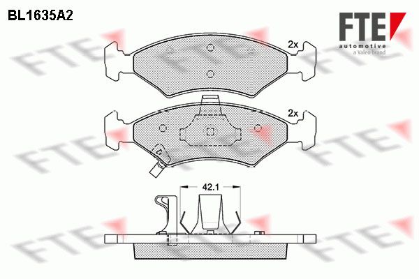 FTE fékbetétkészlet, tárcsafék BL1635A2