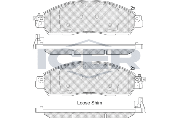 Колодки гальмівні (передні) Nissan LeafNV200 14- ICER 182249203