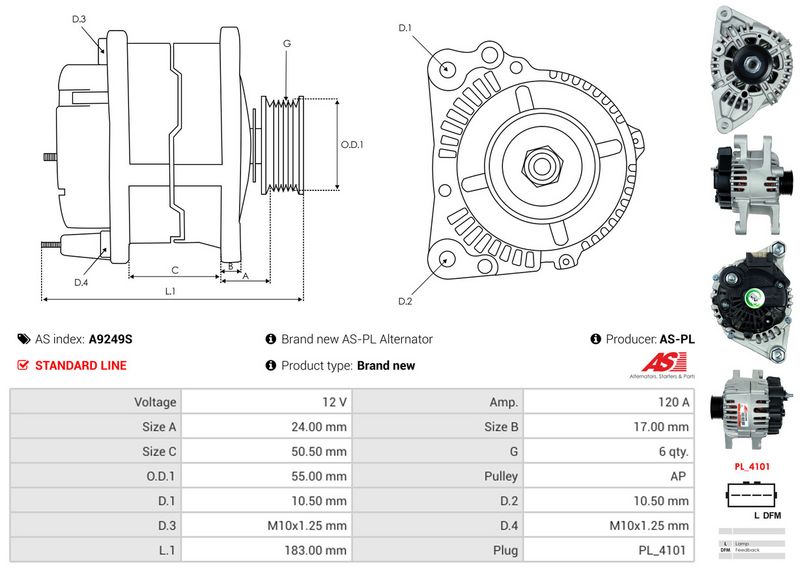 AS-PL A9249S Alternator