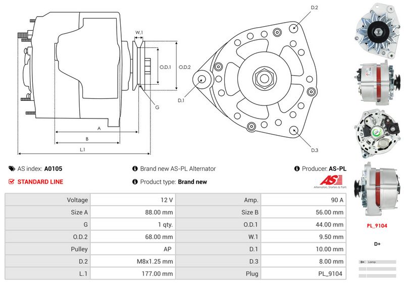AS-PL A0105 Alternator