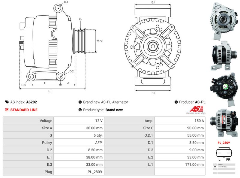 AS-PL A6292 Alternator