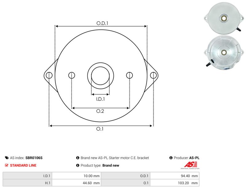 AS-PL SBR0106S Starter Lid, carburettor