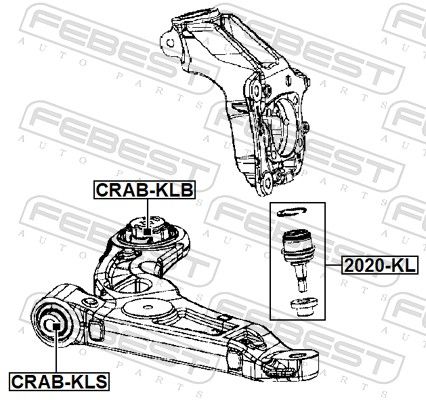 FEBEST CRAB-KLB Mounting, control/trailing arm
