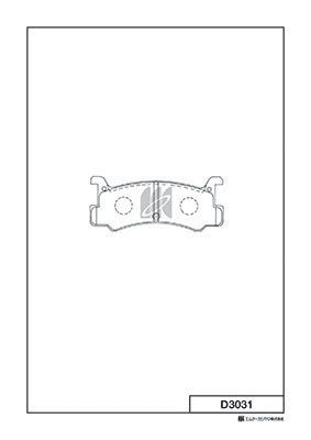 Комплект гальмівних накладок, дискове гальмо, Kashiyama D3031