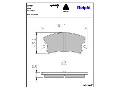 DELPHI LP464 - Brake Pad Set, disc brake