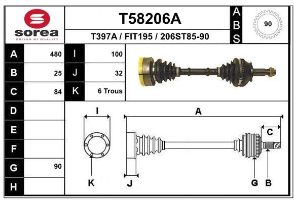 EAI hajtótengely T58206A